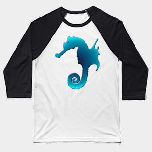 Aquamarine Seahorse Baseball T-Shirt